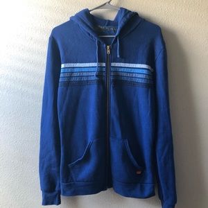 Aviator Nation Blue 5 Stripe Zip-Up Hoodie